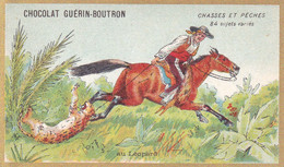 Chromo CHOCOLAT GUERIN BOUTRON - Chasses Et Pêches Au Léopard - Guérin-Boutron