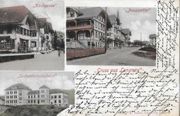 GRUSS AUS LANGNAU → Sehr Schöne Colorierte Mehrbildkarte Mit Kirchgasse, Neuquartier, Sekundarschulhaus Anno 1902  ►RAR◄ - Langnau Im Emmental