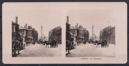 ORIGINAL STEREO PHOTO LONDON  - WHITEHALL - FIN 1800 - NICE ANIMATION - Oud (voor 1900)