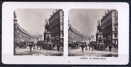 ORIGINAL STEREO PHOTO LONDON  - HOLBORN CIRCUS - FIN 1800 - NICE ANIMATION - RARE !! - Ancianas (antes De 1900)