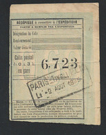 Récépissé Colis Postal Du 2 Août 1895 / Gare De Paris Tivoli PLM ( Paris à Lyon Et à La Méditerranée ) - Storia Postale