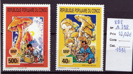 2 Timbres Neufs  Du Congo N° 882 Et Poste Aérienne A 398 - Champignons