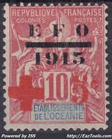 OCEANIE : SURCHARGE EFO 1915 N° 39 NEUF * GOMME AVEC CHARNIERE - Neufs