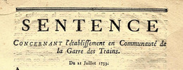 1733 PARIS APPROVISIONNEMENT BOIS SENTENCE CONCERNANT LA GARDE DES BOIS FLOTTES POUR LA VILLE DE PARIS B.E.V.SCANS - Documents Historiques