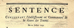 1733 PARIS APPROVISIONNEMENT BOIS SENTENCE CONCERNANT LA GARDE DES BOIS FLOTTES POUR LA VILLE DE PARIS B.E.V.SCANS - Historische Dokumente