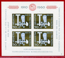 SWITZERLAND 1960 Pro Patria Block MNH / **.  Michel Block 17 - Ungebraucht
