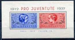 SWITZERLAND 1937 Pro Juventute Block LHM / *.  Michel Block 3 - Unused Stamps