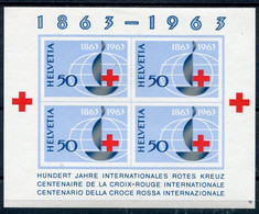 SWITZERLAND 1963 Centenary Of Red Cross Block MNH / **  Michel Block 19 - Unused Stamps