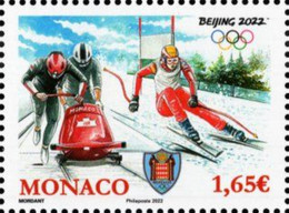 Monaco - 2022 - XXIV Winter Olympic Games In Beijing - Mint Stamp - Nuovi