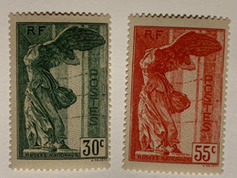 France No 354 Et 355 30c Vert 55c Rouge VICTOIRE De SAMOTHRACE ( Musée Du LOUVRE ) 1937 Taille Douce TB Côte 420€ - Unused Stamps
