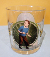 TINTIN ET HADDOCK  1 VERRE PATE A TARTINER AUX NOISETTES  2012   H 8 CM.  HERGE - Other & Unclassified