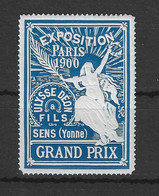 Vignette - Poster Stamp. PARIS 1900 (Ulysse Déon & Fils à Sens) - Cinderellas