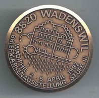 Erinnerungsmedaille  "Wädiphil, Briefmarkenausstellung, Wädenswil"          1987 - Non Classés