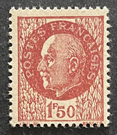 FRA0517MNH2 - Type Pétain / Bersier - 1.50 F Red-brown MNH Stamp - 1941-42 - France YT 517 - 1941-42 Pétain