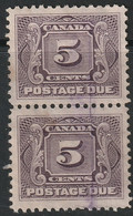 Canada 1906 Sc J4 Mi P4 Yt Taxe 3 Postage Due Pair Used - Strafport