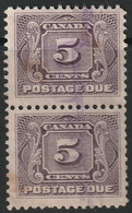 Canada 1906 Sc J4 Mi P4 Yt Taxe 3 Postage Due Pair Used - Segnatasse