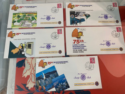 Hong Kong Stamp FDC Lion Club Special Covers X 5 - Covers & Documents
