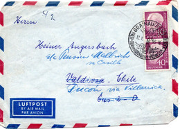 57015 - Bund - 1955 - 2@40Pfg. Heuss I A LpBf GRAINAU - ... -> VALPARAISO (Chile) - Lettres & Documents