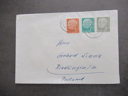 BRD 1954 Heuss I MiF Nr.178, 181 Und 182 Dreifarbenfrankatur Verwendet 1959 - Briefe U. Dokumente