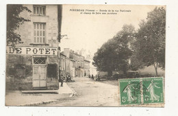 JC, Cp , 86 , MIREBEAU , Entrée De La Route Nationale Et Champ De Foire Aux Moutons , Voyagée 1913, Commerce - Mirebeau