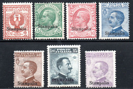 717.GREECE.ITALY,DODECANESE,STAMPALIA,ASTIPALEA,1912 #3-9 MLH/MNH - Dodécanèse