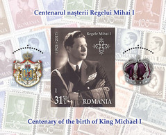 Romania 2021 / Centenary Of The Birth Of King Michael I / Imperforated S/S - Nuovi