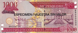 Dominican Republic 1000 Pesos 2006 SPECIMEN UNC P-180s1 "free Shipping Via Registered Air Mail" - Dominicaine