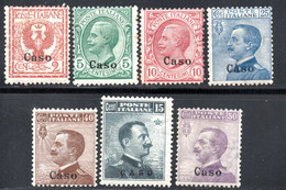 721.GREECE.ITALY,DODECANESE,CASO,KASOS,1912 #3-9 MLH/MNH(MOSTLY) - Dodecaneso