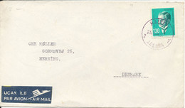 Turkey Cover Sent Air Mail To Denmark Maitepe 1965 Single Franked - Lettres & Documents