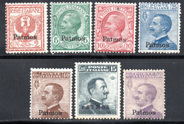 723.GREECE.ITALY,DODECANESE,PATMOS,1912 #3-9 MH. - Dodekanisos