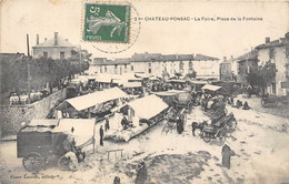 87-CHATEAU-PONSAC- LA FOIRE PLACE DE LA FONTAINE - Chateauponsac