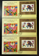 Stamps On Back Of Three Covers Of China Stamp Exhibition In Singapore 1989 - Covers & Documents