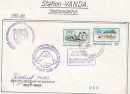 Ross Dependency 1982 Scott Base Signature Deputy Officer In Charge Scott Base   Ca Scott Base 28 NO 82 (CB180) - Storia Postale