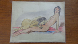 Dessin , Non Signé , érotique De 2 Femmes ; Format 32cm X 24cm - Dessins