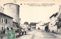 86-CANTON DE VIVIONNE, CHATEAU-LARCHER- LA PLACE ET LA TOUR DE METGON  Ve S - Vivonne