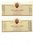 LOT 2 - AUTOCOLLANT Etiquette Vin BOURGOGNE Domaine PONSOT 1999 MOREY ST DENIS 21 Clos St Denis Cuvée Vieilles Vignes - Bourgogne