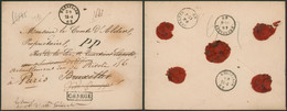 L. Chargé En Franchise Expédié De Bruxelles En P.P. (1862) > Bruxelles Par Genappe Suivi Paris / Cachet De Cire - Zonder Portkosten