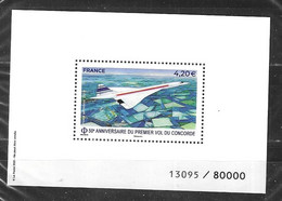 FRANCE Poste Aérienne Yvert PA 83 Bloc Feuillet Tirage Limité 80.000  50 Ans Du 1er Vol De Concorde ( Voir Description ) - Mint/Hinged