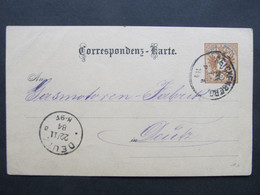 GANZSACHE Reichenberg - Deutz 1884 Zudruck    / B6500 - Covers & Documents