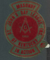 Freemasonry Seal / Label Self Adhesive "St. John's Day League Inc. Of Kentucky" Masonic Cnderella - Vrijmetselarij