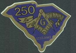 Freemasonry Seal / Label "250 Years 1737-1987 Masonic Self Adhesive Label Cinderella - Vrijmetselarij
