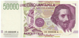 50000 LIRE GIAN LORENZO BERNINI II TIPO SERIE SOSTITUTIVA XE 25/07/2001 FDS - Otros & Sin Clasificación