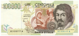 100000 LIRE CARAVAGGIO II TIPO SERIE SOSTITUTIVA XE 25/07/2001 FDS-/FDS - Other & Unclassified