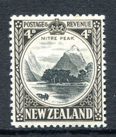 New Zealand 1936-42 Pictorials - Mult. Wmk. - 4d Mitre Peak - P.12½ - HM (SG 583b) - Nuevos