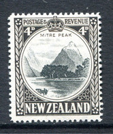 New Zealand 1936-42 Pictorials - Mult. Wmk. - 4d Mitre Peak - P.14 X 14½ - HM (SG 583d) - Nuovi