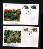 1996 - Indonesia FDC 17A+B/96 - Fauna & Animals - W.W.F. - Rhinoceros [ZL012] - Indonesia