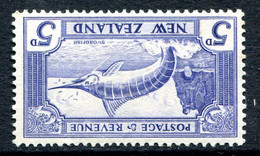 New Zealand 1936-42 Pictorials - Mult. Wmk. - 5d Swordfish - P.13-14 X 13½ - Wmk. Inverted - HM (SG 584w) - Unused Stamps