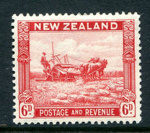 New Zealand 1936-42 Pictorials - Mult. Wmk. - 6d Harvesting - P.14½ X 14 - HM (SG 585c) - Neufs