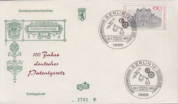 Berlin Mi Nr.550 - FDC  100 Jahre Deutsches Patentgesetz - Patentamt Berlin - 1971-1980