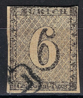 SUISSE 1843:  Le Le "6 De Zürich"  ZNr. 2S, Obl. Rosette Noire, FAC SIMILE - 1843-1852 Federal & Cantonal Stamps